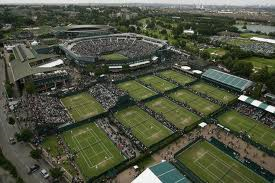 Looking down at Wimbledon